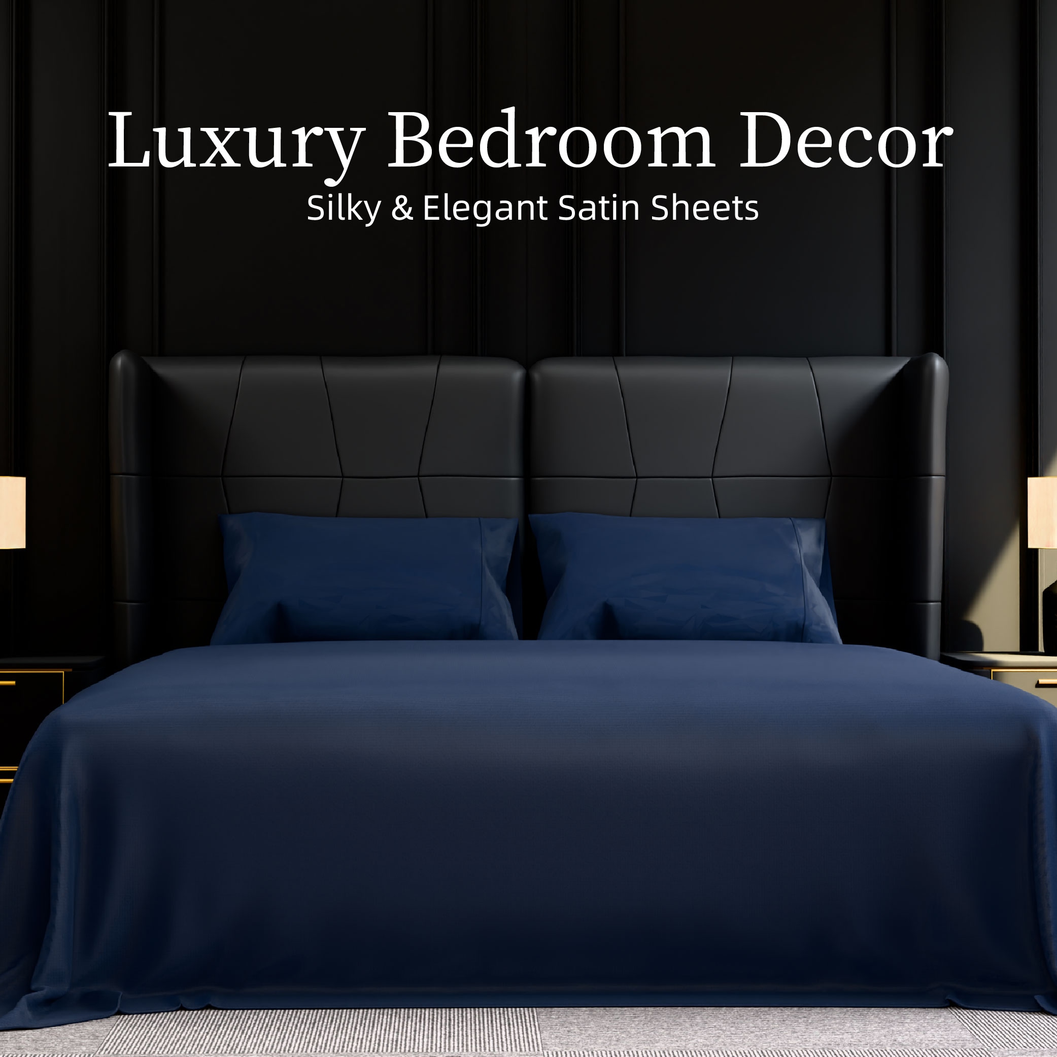Bedding King Bed Sheets Set - 4 Piece Bedding - Brushed Microfiber - Shrinkage And Fade Resistant - Easy Care (King, Navy Blue)_voghion.com